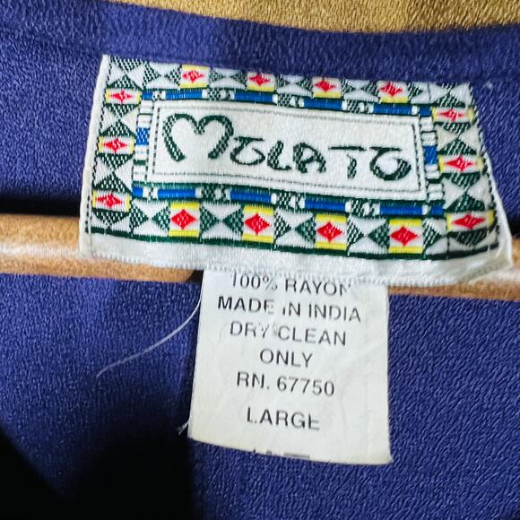 Molato Dress Shell Accents Geo Print Long Sleeve Knit Jersey Embroider Africa- L - Picture 7 of 8